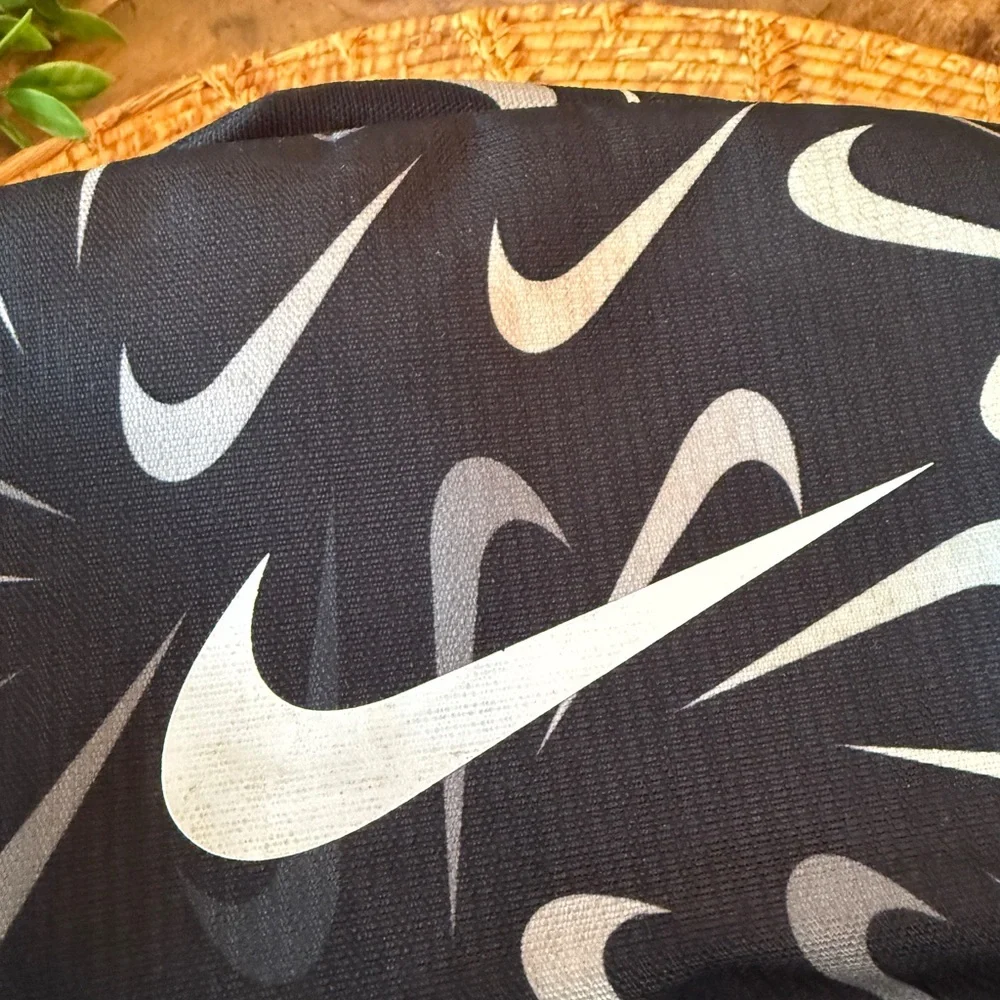 Nike Black and Gray Swoosh Logo Pattern Backpack